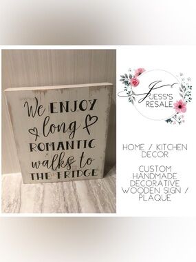 HOME / KITCHEN DECOR - PRELOVED - CUSTOM HANDMADE DECORATIVE SOLID WOODEN SIGN